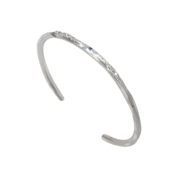 M.Wong 925 Sterling Silver Adjustable Opening Thin Bangle Unisex