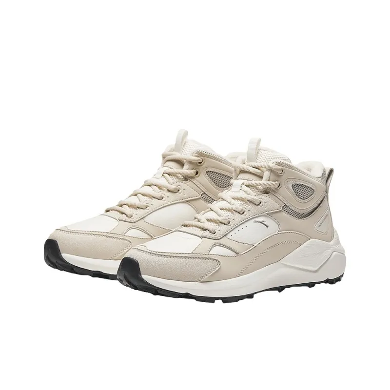 Anta Life Collection Slip-Resistant Warm High-Top Casual Shoes Women's Beige Khaki-2
