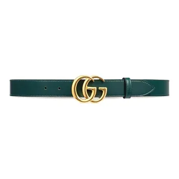 GUCCI Leather Belts Men's Green Width 3CM