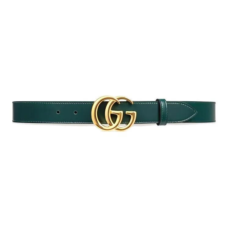 GUCCI Leather Belts Men's Green Width 3CM-0