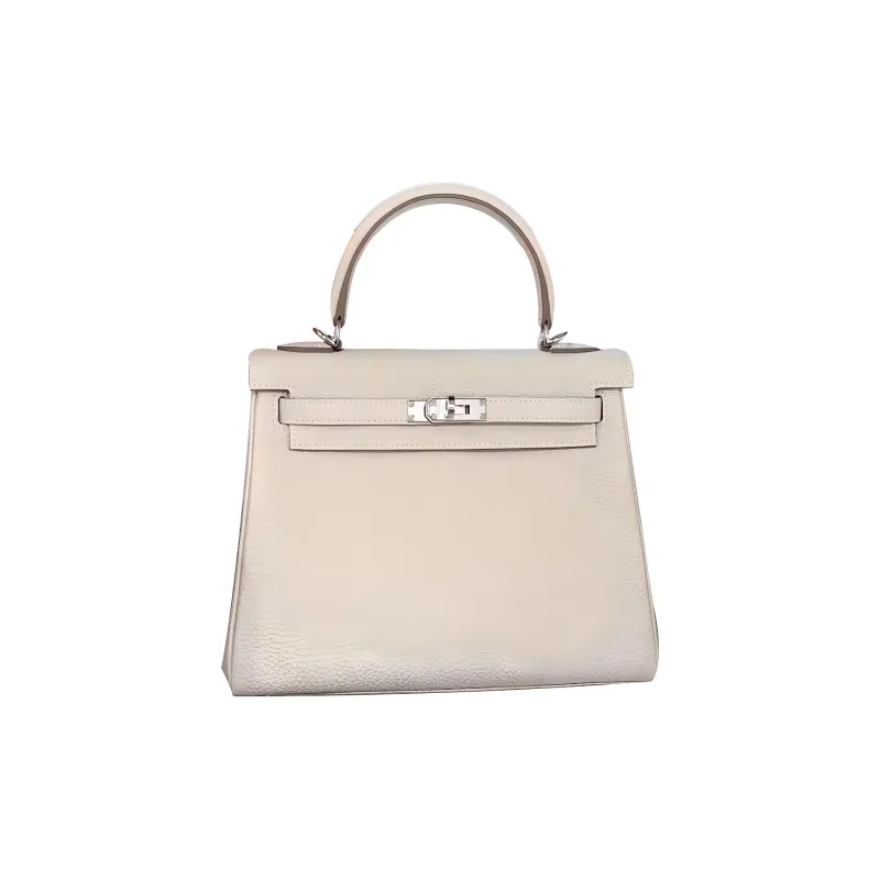 HERMES Kelly Togo Calfskin Kelly Bag Handbags Women's 10 Craie Milkshake White-0