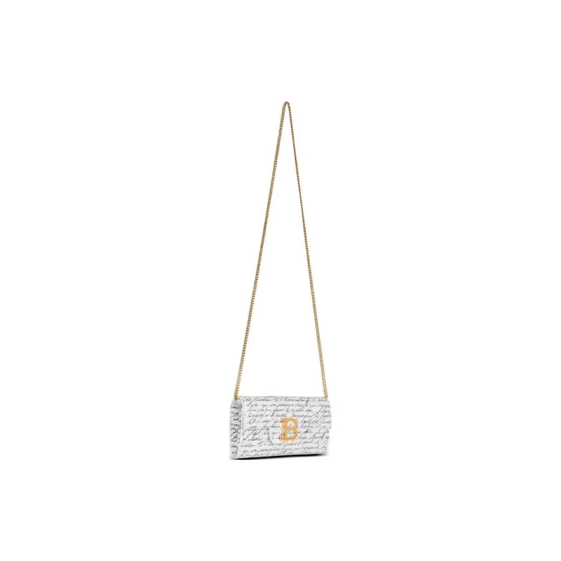 BALMAIN B BUZZ Calfskin Wallet Women's White-1