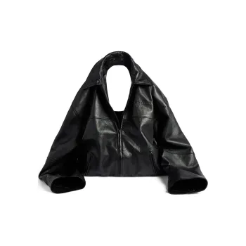 Balenciaga Cow Leather Handbag Unisex Black