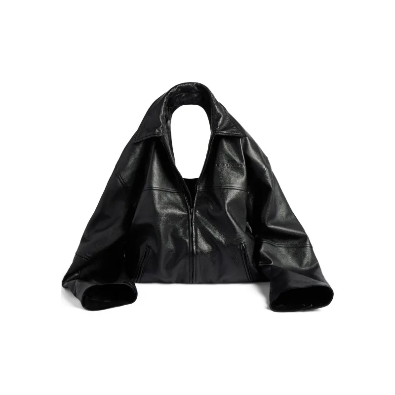 Balenciaga Cow Leather Handbag Unisex Black-0