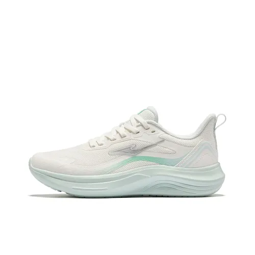 Erke Cushioning Rebound Low Top City Commute Running Shoes Women's Microcrystal White Ice Green