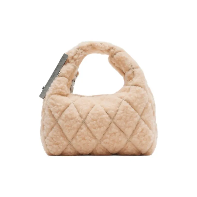 Burberry Shearling Shoulder Bag Crossbody Bag Handbag Mini Women's Peach Pink-0