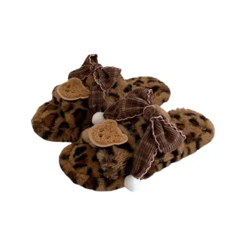Thin Strips Cotton Slippers Women's, Brown
