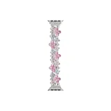 Pink Floral-Silver Button