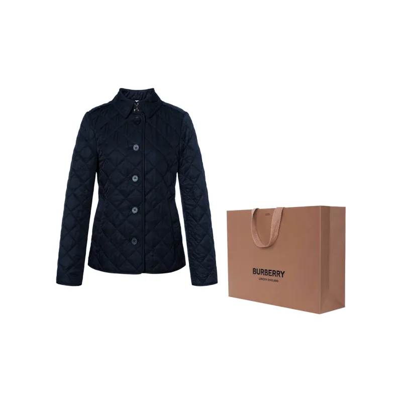 Burberry Diamond Quilted Jacket Navy - POIZON