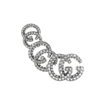 GUCCI Metal, Crystal Earrings Women's Silver