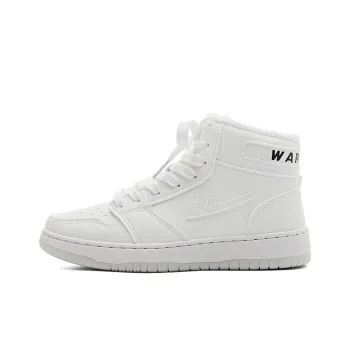 Warrior Small White Shoes Warm Coverage Wear Resistant Slip Resistant High Top Skateboard Shoes Women's White