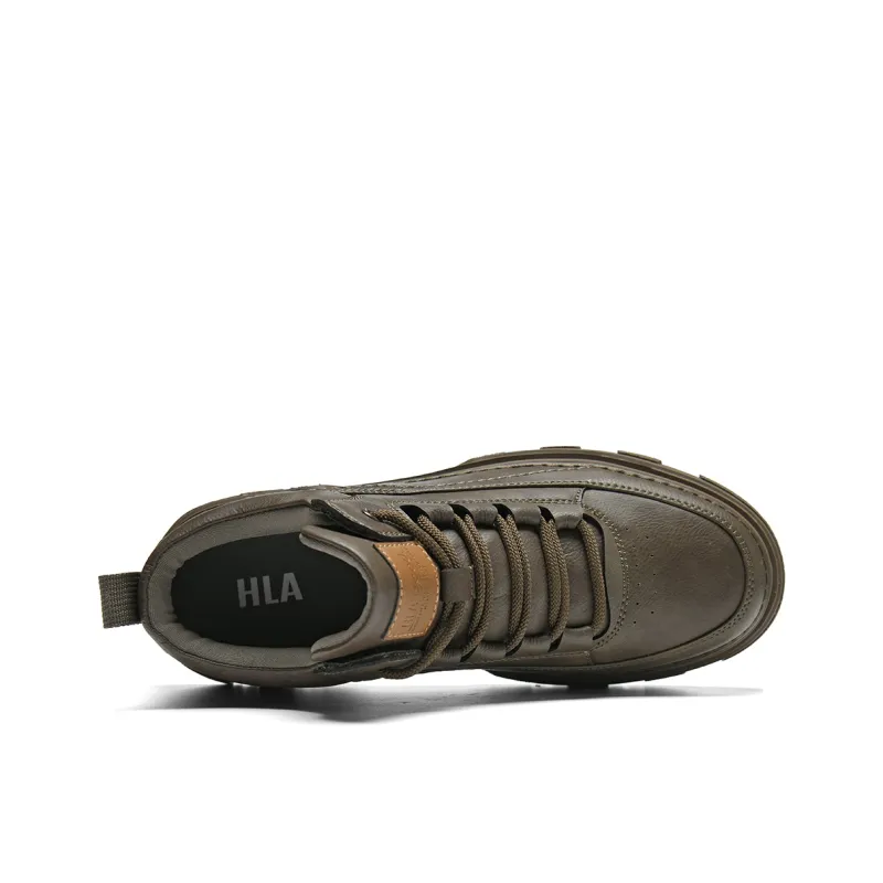HLA Work Boots Men Mid Top Black/Brown-7