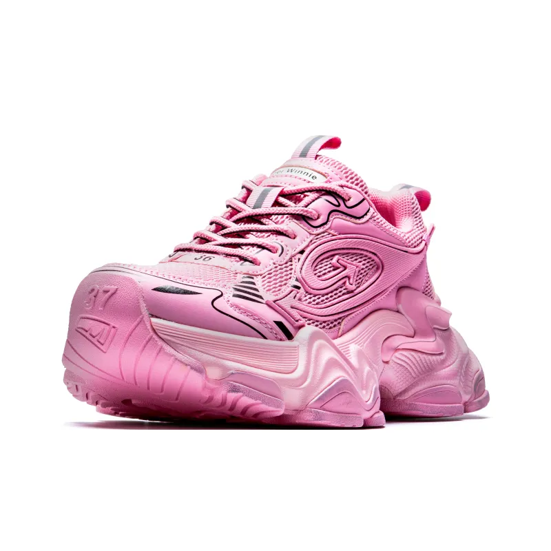 KUX Chunky Sneakers Women's Low Top Rainbow Pink-9