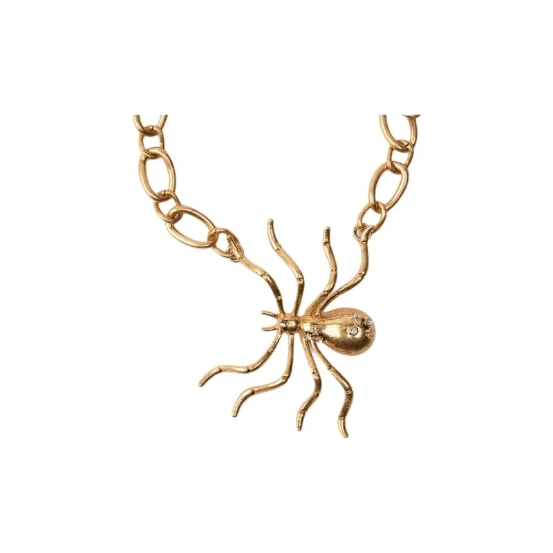 ZARA Metal Zinc Iron Glass Necklaces Women's Gold-0
