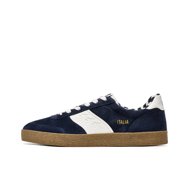 Kappa Cushioned Wear Resistant Lightweight Low Top Skateboard Shoes Unisex Midnight Blue/Korean White-0