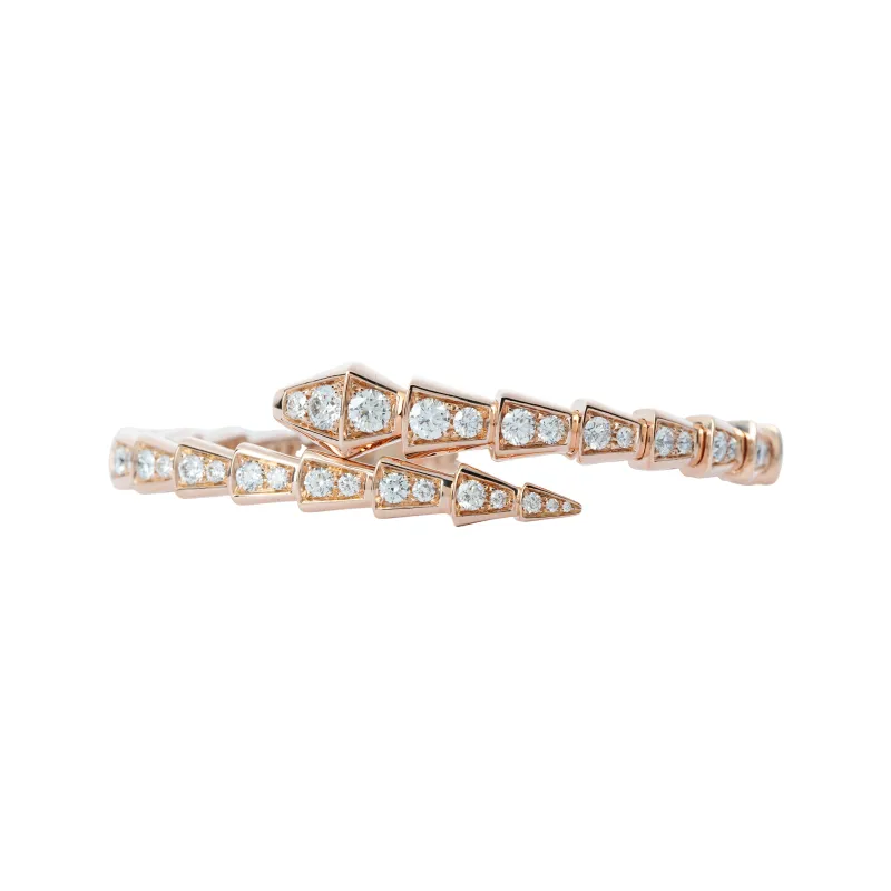 BVLGARI Serpenti Series 18K Rose Gold Bangles Women's-2