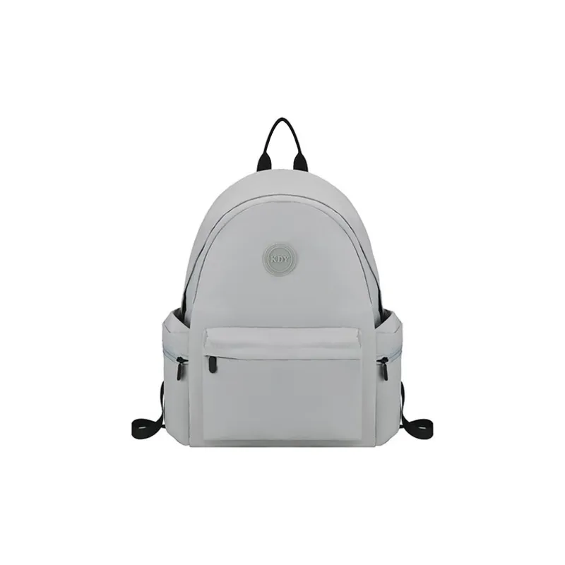 BSELEON Nylon Backpack Regular Unisex Light Gray/Black/Orange Red/Violet-0