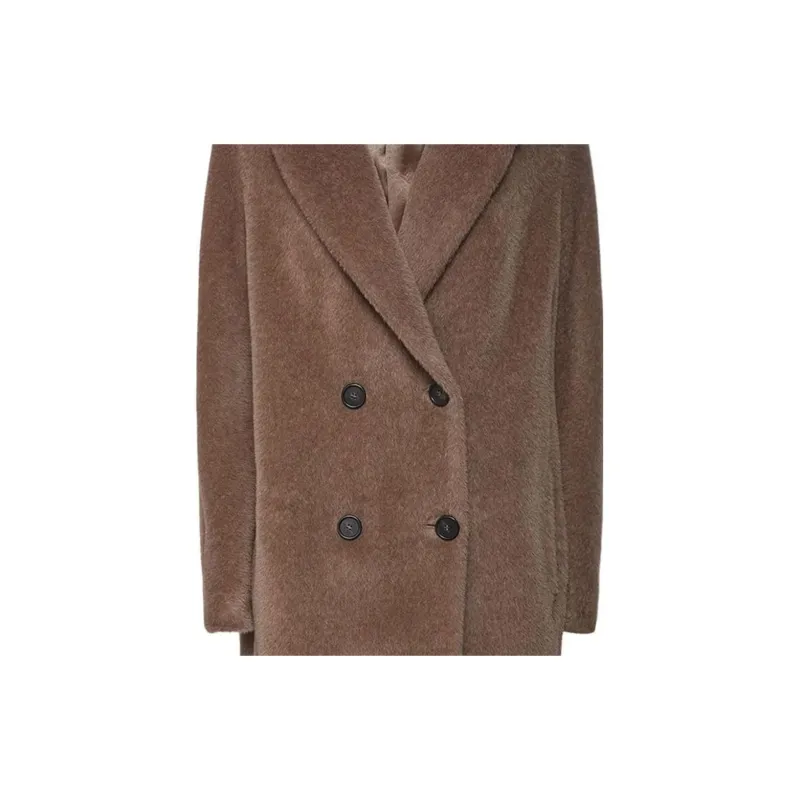 'S MAX MARA Double Breasted Long Sleeved Coat-5