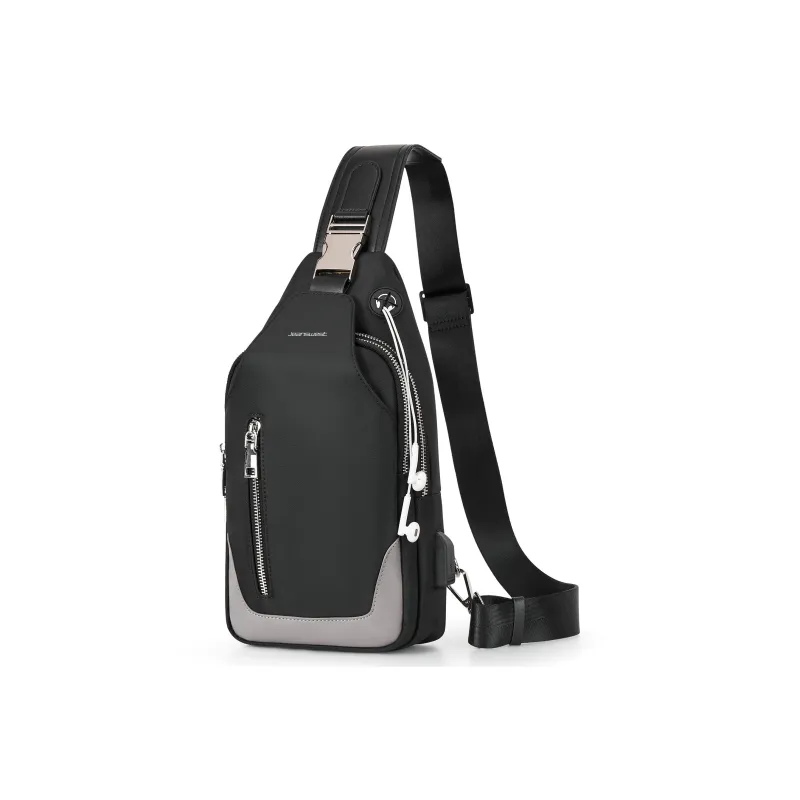 JEANSWEST Fabric Shoulder Bag Crossbody Bag Sling Bag Backpack Regular Men's Black-1