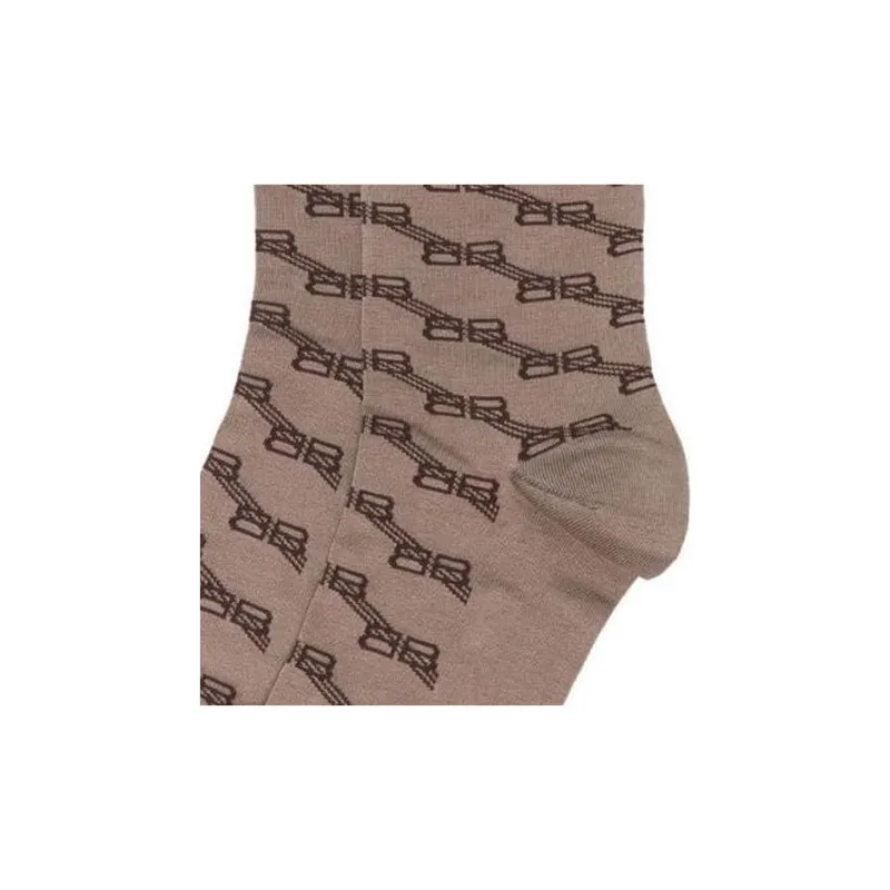 Balenciaga SS23 Mid-Calf Socks Regular Fit Women's 1 Pack Khaki-3