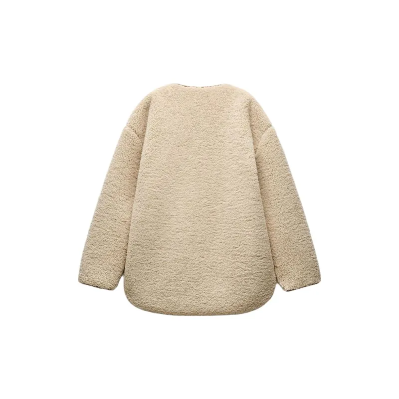 ZARA Trf Jackets Coats Women's Light Brown-1
