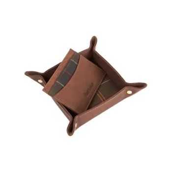 BARBOUR Leather Card Holder Combo Set Men's Brown