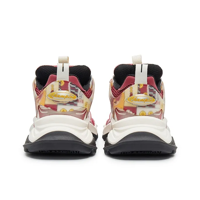 Champion Year Of The Snake Fang Shark Shoes Power Armor Low-Top Chunky Sneakers Men's Ash Red/Milk White-3