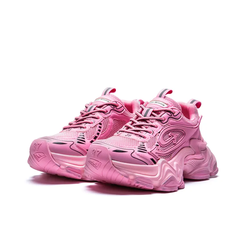 KUX Chunky Sneakers Women's Low Top Rainbow Pink-10