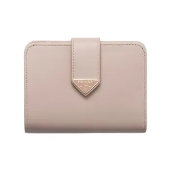 PRADA Leather Wallet Women's Water Lily Powder
