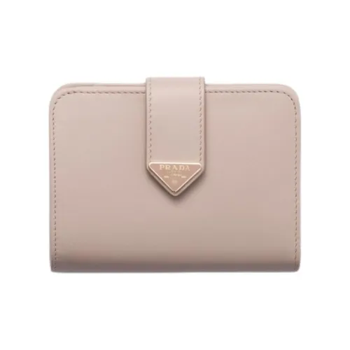 PRADA Leather Wallet Women's Water Lily Powder