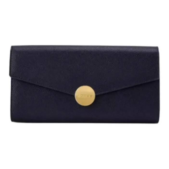 HONGU Split Cow Leather Wallet Regular Women's Pitch Black/Ecru-0