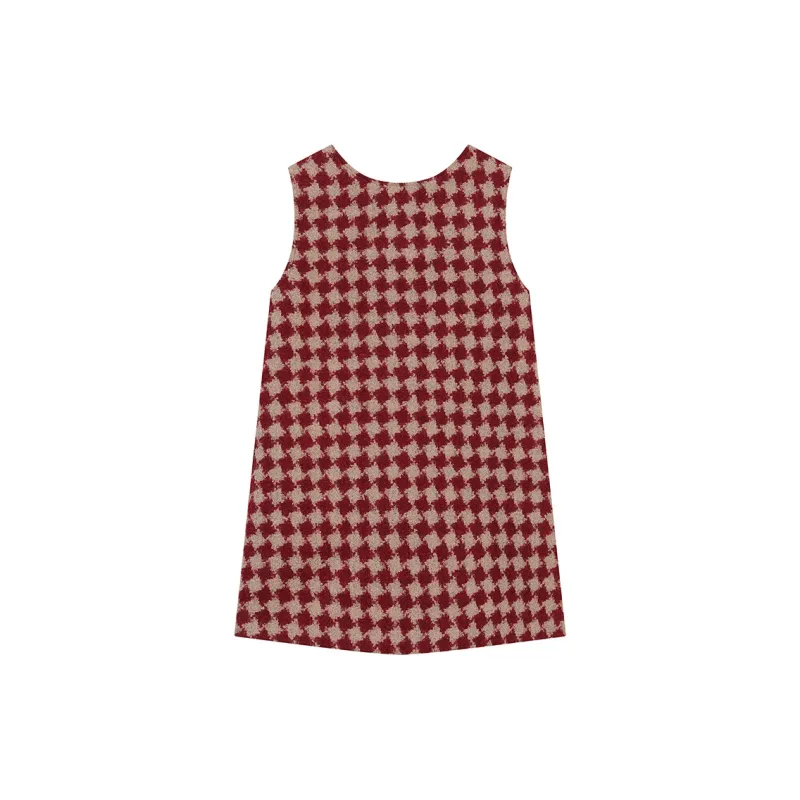 ELF SACK Sleeveless Dress Women's Red White-1