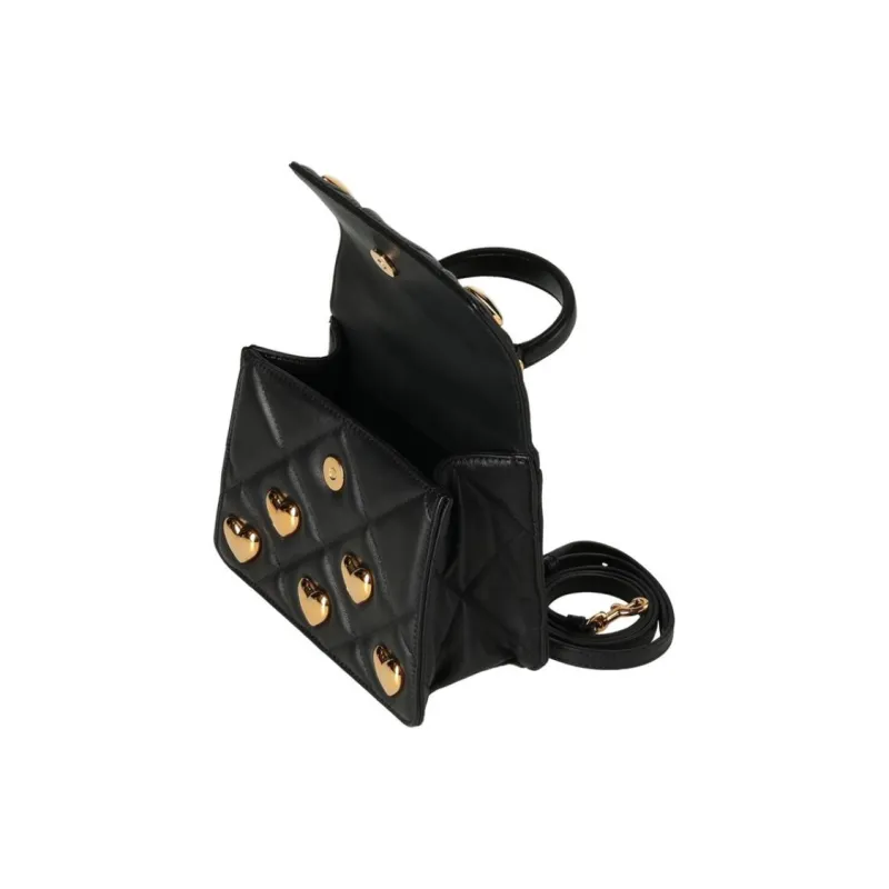 MOSCHINO Leather One Shoulder Handbags Small Size Women's Black-2