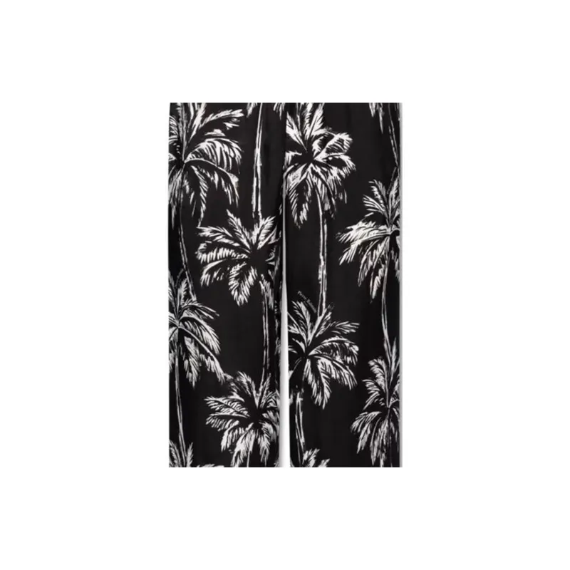 BALMAIN Palm Print Satin Pyjama Trousers-5