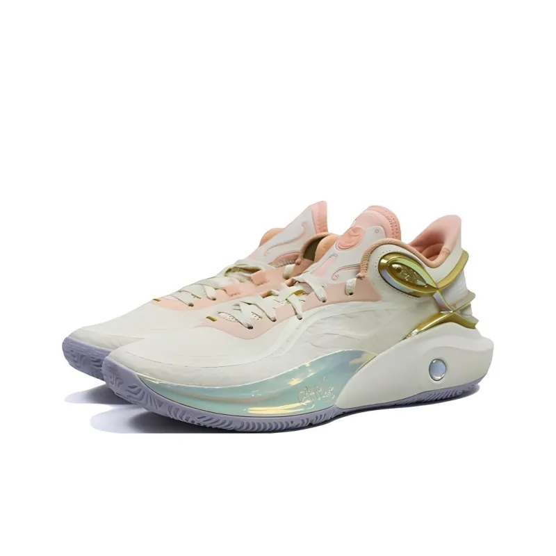 LiNing CJ 3 Cushioning Anti Slip And Wear Resistant Lightweight Rebound Low Top Basketball Shoes Men's Champagne-2
