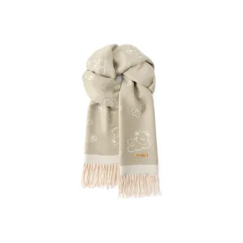 FREE RABBITⅡ Korean Style Double Sided Jacquard Fashion Warm Thickened Fringe Shawl Scarf Unisex