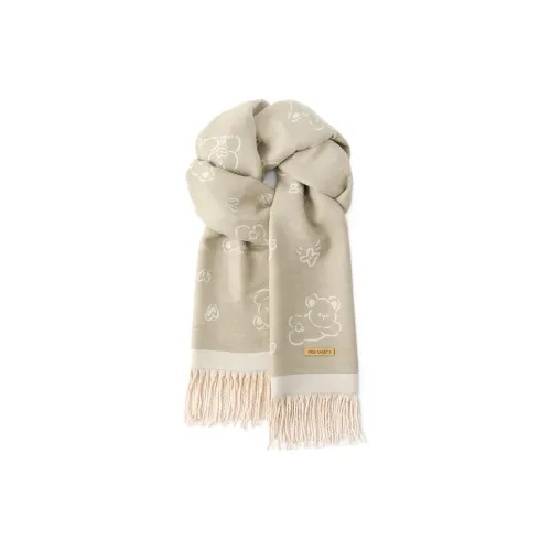 FREE RABBITⅡ Korean Style Double Sided Jacquard Fashion Warm Thickened Fringe Shawl Scarf Unisex