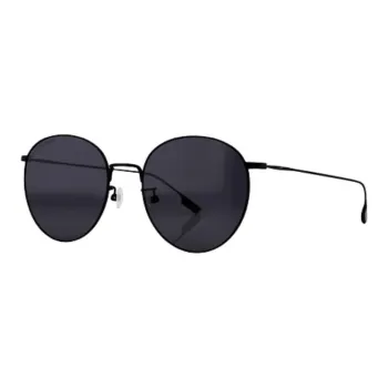 LAPIZ SENSIBLE. Titanium Alloy Round Sunglasses Unisex Black