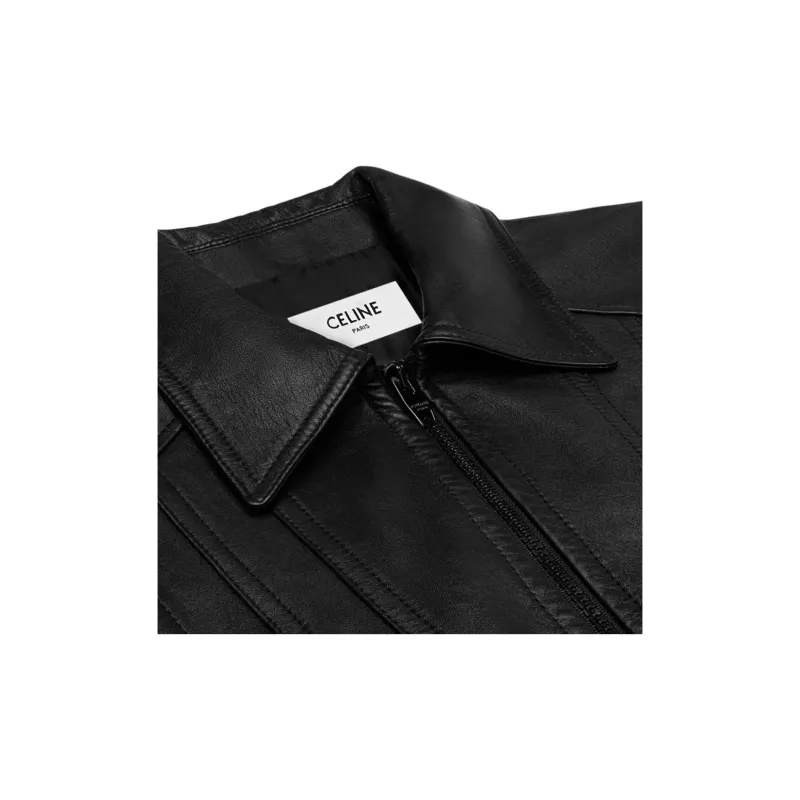 CELINE SS23 Leather Jacket Men's Black-2