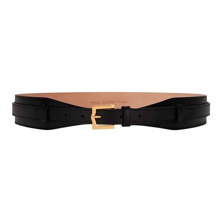 BALLY Cow Leather Leather Belts Women's Black Width 4.5cm-0