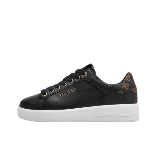 GUESS Roki Low Top Skateboard Shoes Women's Black Gold