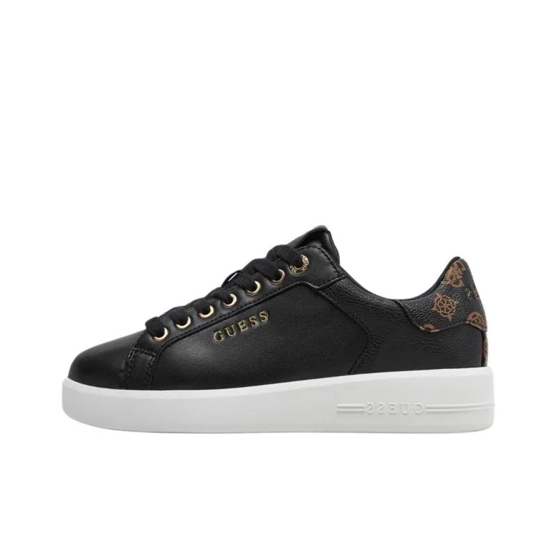 GUESS Roki Low Top Skateboard Shoes Women's Black Gold-0