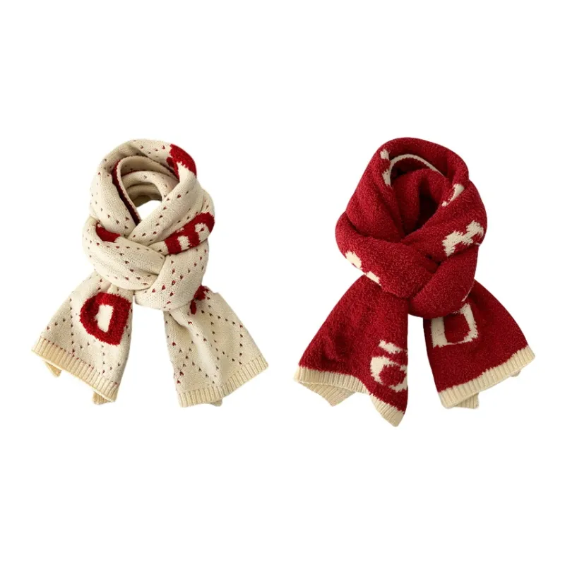FREE RABBITⅡ Fall And Winter Advanced Atmosphere Enhancing Warm Thickened Double Sided Scarf Unisex-1