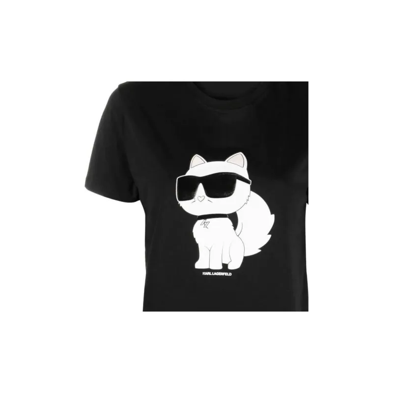 Karl Lagerfeld Ikon Choupette Organic cotton T shirt-5