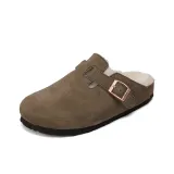 Taupe (Fleece-Lined) White Fur