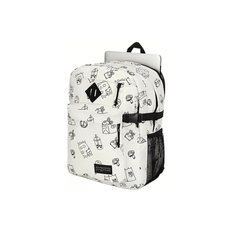 JanSport Polyester Laptop Backpack Regular Unisex Black & White-2