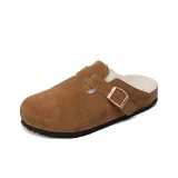 Yellow Brown (Fleece-Lined) White Fur