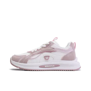 Warrior Anti-Slip And Wear-Resistant Height Increasing Low-Top Chunky Sneakers Women's White Pink