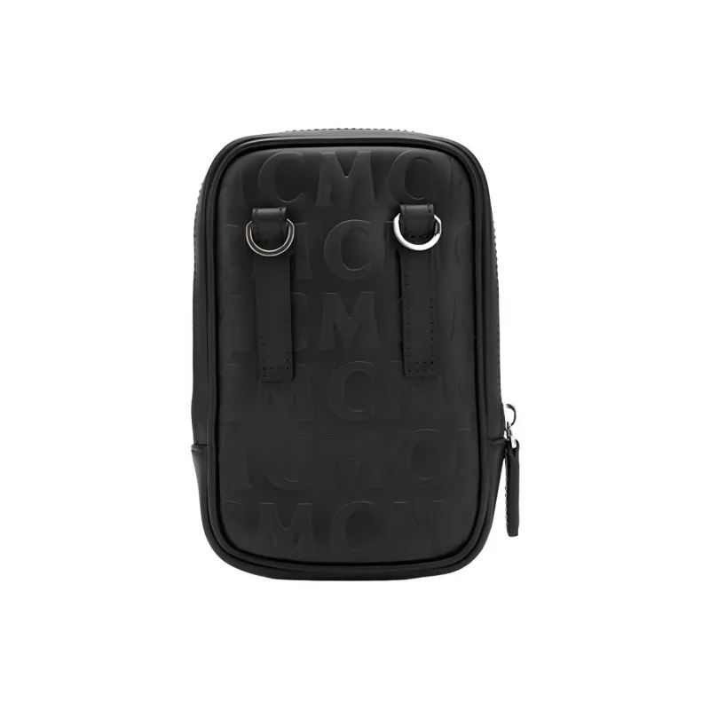MCM Klassik Visetos Leather Shoulder Bag Crossbody Bag Fanny Pack Mini Women's Black-2