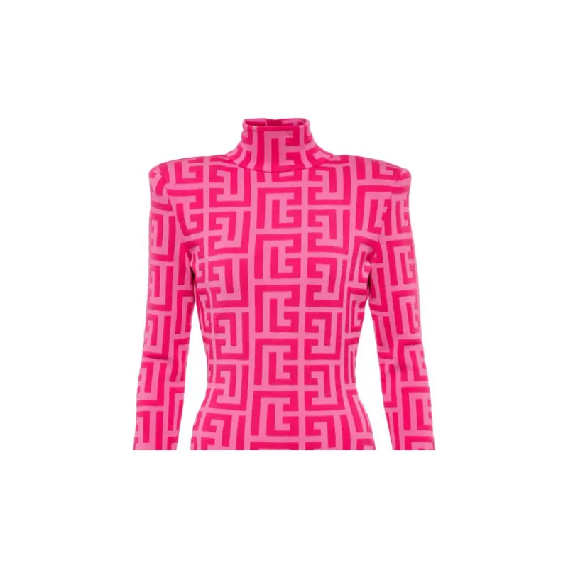 BALMAIN X Barbie Short Dress With Light Pink BALMAIN Monogram-2